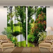 3D Digital Pirnting Cave Waterfall Window Curtain for Kids Room, Colorful Bedroom Curtain for Girls, Beautiful Nature 100W160H(CM)40x63in&Hook