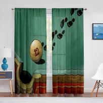 Billiard Print Curtains Semi-blackout Curtains for Bedroom Living Room Floor-to-ceiling Window Kitchen Blinds 2panels Rod Pocket (50Wx50H)x2(CM)&Rod Pocket