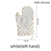 Cotton and Silicone Baking Gloves Microwave Oven Gloves Household Insulation Gloves Oven Anti-scalding Glove Kitchen Baking Tool gray