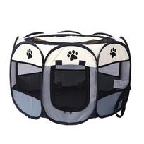 Portable Foldable Pet Tent Cloth Playpen for Puppy Small Pet Octagonal Pets Playtent Puppy Cloth Kennel Cats House for Outdoor M balta