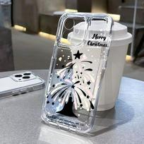 Kalėdinis telefono dėklas iPhone 11 13 XR 15 Pro Max 12 16 Pro Max iPhone 14 7 8 Plus XS Max Samsung A15 A55 A05 Redmi 12 13C 13 Huawei Mate 30 40 iPhone 15 balta