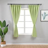 WTEMPO 2PCS Roman Modern Semi-Blackout Curtain Embroidered Dream Star Curtains Kitchen Window Bedroom Curtains Home Decoration W100cm*L130cm žalia