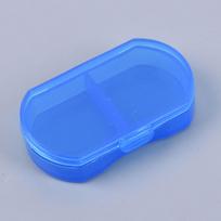 Pill Box 2 tinklelio tablečių organizatorius savaitės vaistų laikymo kasdienis dozatorius 2 dienų piliulė mėlyna