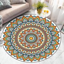 Apvalus kilimas Namų dekoravimas Paprasto stiliaus svetainės miegamojo kilimėlis Neslystantis jogos kilimėlis durų kilimėlis diameter 60CM gray
