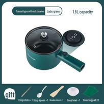 Multifunctional Mini Electric Cooker & Hot Pot with Non-Stick Pan – 110V US, British, and European Standards manual single pot, 220V domestic plug safyro mėlyna spalva