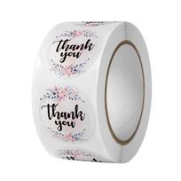 Apvalūs gėlių padėkos lipdukai, skirti vestuvių ir švenčių dekoravimui 25mm 500 stickers/roll gray