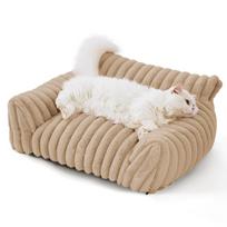 Pet Supplies Pet Dog Kennel Cat Kennel Four Seasons Warm Plush Pet Kennel 61 x 45 x 25cm smėlis