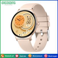 SACOSDING Ultra Thin 7.9mm Smart Watch Women 1.43inch AMOLED 466*466HD Pixel Display Always Show Time Call Reminder Smartwatch Ladies beige