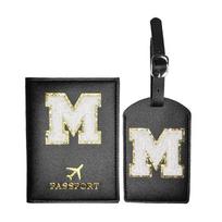 New Fashion Letter Printed Passport Cover Women Men Luggage Tag Passport Holder Flight Ticket Clip Id Holder Travel Accessories gray