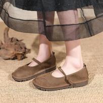 Moteriški etninio stiliaus mokasinai Moteriški plokščiapadžiai Vintažiniai Mary Jane batai Elegantiški retro mados Patogūs odiniai siuvinėti sportbačiai 35 chaki