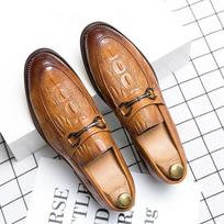 2024 Luxury Crocodile Pattern Lefu Shoes High Quality Genuine Leather Fashion Mens Shoes Rubber Soled Black Casual Leather Shoes 38 ruda