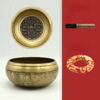 Tibeto dainuojančių dubenėlių rinkinys Totem Sound Bowl Meditacijos dubuo Unikali dovana, naudinga meditacijai Joga, mažinanti stresą Varis 12.5cm brown