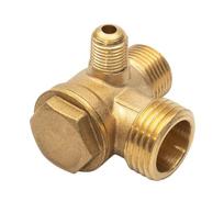 Mini-Threaded Check+Valve Connector10*16*20 Air Compressor 3-Port Brass Male New