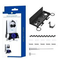 Wall Mount Kit Compatible with PS5/PS5 Slim All Models with Holders for Controller & Headset Storage, Wall Mount Stand for PS Portal Remote Player 31.8*15.6*7.2cm juoda