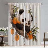 Blackout Curtain for Room 2 Panel Kawaii Panda Modern Living Room Curtains Shades Tulle for Bedroom Halloween Decoration Kitchen W50xH70cmx2pcs-CL