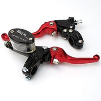 Pit Bike Motorcycle Folding Brake Clutch Lever With Front Pump For CRF KLX YZF RMZ Dirt Bike Hydraulic Master Cylinder Levers raudona
