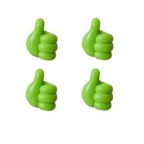 4Pcs Self-Adhesive Cable Organizer Thumb Hook Wall Hook Silicone Toothbrush Holder Key Holder Towel Hooks Wire Storage Wall Decor ARI žalia
