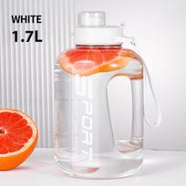 1.2L/1.7L/2.5L Large Capacity Water Bottle Big Belly Cup Sports Water Bottle Ton Ton Bucket Student Portable Plastic Space Cup caption white