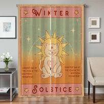 Home Interior Kitchen Curtains for Living Room 2 Pieces Blackout Curtains Door Curtain Tarot Cat Bedroom Decoration Partition W50xH70cmx2pcs-CL