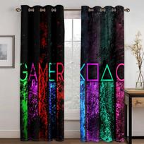 2 Pieces Game Play Handle Controller Gamepad Kids Curtains Window Treatment for Bedroom Office Kitchen Living Room Home Decor W60H60(CM)x2PCS&HOOK