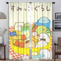 Window Curtain for Room 2 Panel Sumikkos Gurashis Kitchen Curtains 2 Pieces Home Interior Curtains Halloween Decoration Living W50xH70cmx2pcs-CL