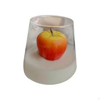 Kalėdinė arbatinė žvakė, stalo puošmena, vakarienės lentyna, namų dekoracija, Kalėdų Senelis Apple gray