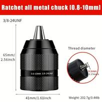 3/8  1/2 (0,8-10mm,1,5-13mm)Beraktis grąžto griebtuvas, Universalus atsarginis sriegiuotas beraktis metalinis grąžto griebtuvas rankiniam elektriniam grąžtui