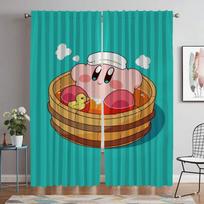 Kawaii Cartoon Kirbys Modern Living Room Curtains for Camera Home Interior Curtains 2 Pieces Tulle for Bedroom Shades Partition W50xH70cmx2pcs-CL brown