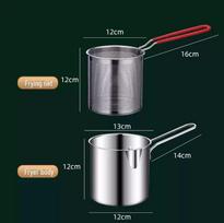 Stainless Steel Mini Deep Fryer with Draining Lid for Kitchen Use Deep fryer + deep fryer