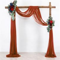 Vestuvių arka drapiruojamas audinys šydas šifonas grožio marlė atsparus raukšlėms lauko veja ceremonijos fonas dekoracija santuoka 75x300cm rūdys