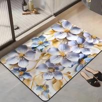 Lengva prabanga 3D trimatis gėlės namų tualeto sugeriantis kilimėlis vonios tualeto diatomito purvo neslystantis kilimas 40*60cm