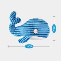 Cute Realistic Pet Dog Plush Toy Octopus Lobster Whale Companion for Large and Small Dogs S mėlyna