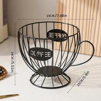 1Pc Coffee Pod Holder Large Capacity Coffee Capsule Holder Coffee Creamer Container Irregular Shape Coffee Pod Storage Cup black
