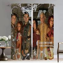 RBD Blackout Curtain for Room 2 Panel Partition Kitchen Curtains Home Interior Curtains Tulle for Bedroom Halloween Decoration W50xH70cmx2pcs-CL
