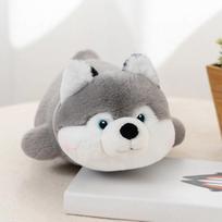 New Cartoon Corgi Shiba Inu Dog Plush Toys Lying Husky Pillow Stuffed Soft Animal Dolls Children Baby Christmas Gift white