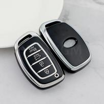 4 Buttons Smart Key Case For Hyundai Creta Ix35 Ix45 I10 I30 I40 Tucson Santa Fe Rena Sonata Elantra TPU Car Cover Accessories beige