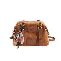 Lazy Retro Matte Large Capacity Backpack Female Casual Versatile Student Going Out Shoulder Backpack 31*13*19 ruda