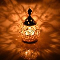 Akhand Diya Diyas Dekoratyvinė Žalvarinė Krištolinė Aliejinė Lempa, Diwali Dekoravimo Elementas, Diwali Dovanos, Namų Dekoras, Puja Lempa, Arbatinė Žvakidė orange