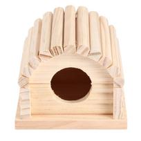 Hamster Toy Wooden Villa Natural Wood House Ladder  Arched Hamster Hideout House