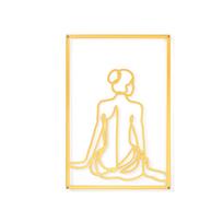 Nordic Abstract Decoration Modern Painting Female Ornament Body Outline Silhouette Household Adornment Living Room back yellow