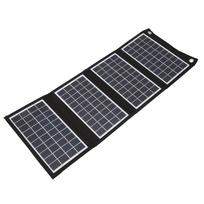 Solar Folding Bag 30W 5V Portable Solar Panel Charger with Dual USB Output for Mobile Phone Travel black