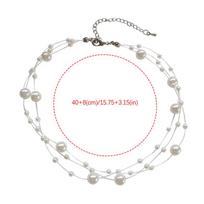 Prancūziško stiliaus lengva prabanga elegantiškas nišinis dizainas perlas daugiasluoksnis pakabukas vėrinys moterims saldūs papuošalai aksesuarai dovana 1Pc white