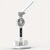 Rechargeable LED Clock Dimmable Desk Lamp Rotating Foldable Desktop Reading Night Light Eye Protection New USB