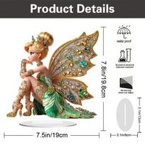 Gėlių fėjos elfo akrilinis miegamojo svetainės namų stalo dekoracijos surinkimo reikmenys ornamentas tabletop ornament brown