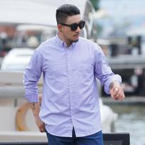 Pavasario ir rudens didelių dydžių vyriški marškiniai ilgomis rankovėmis, verslo kasdienio stiliaus, laisvi, ilgomis rankovėmis 10XL/225 violetinė
