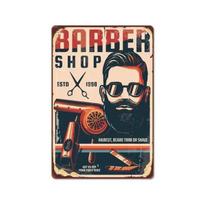 New barber shop poster retro metal tin sign barbershop background wall frameless decorative Living Room Home decor Size 20X30 cm Tinplate 20x30cm