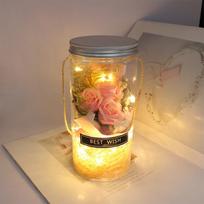 Romantic Eternal Rose Never Withered Rose Night Light ing Bottle Preserved Flowers Soap Rose rožinė