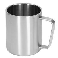 Nerūdijančio plieno puodelis 300 ml talpos, dvigubos sienelės, ergonomiško dizaino, su tekstūra ir rankena, kavos puodelis gray