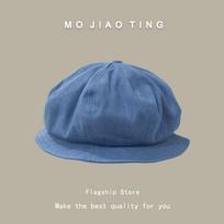 Japanese Female Fisherman Hat  Clouds Beret Hat Large Brim Sun Protection Basin Hat one size džinsinio mėlyna spalva