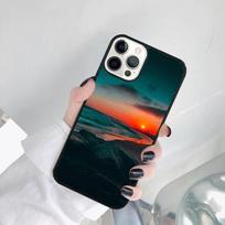 Saulėlydžio silikoninis telefono dėklas, skirtas iPhone 16 15 14 SE 2020 XR XS 11 12 13 Mini Pro MAX Plus Coque for iPhone 15 gray